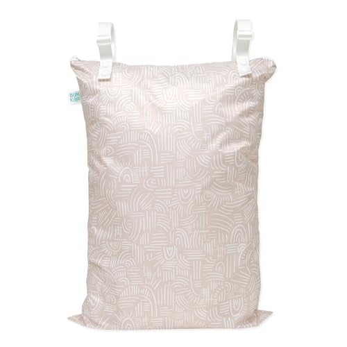Bumkins Waterproof Hanging Wet Bag Large for Baby Laundry Dirty Clothes Travel Swim Suit Cloth Diapers Pool Towels Daycare Beach Zip Reusable Bag Wetdry Vacation Packing XL Boho Beige - Image 1