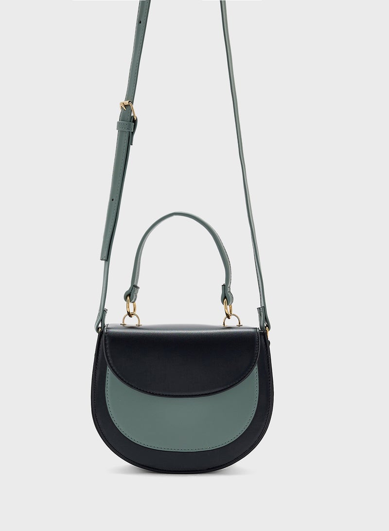 Ginger Color Block Satchel Bag  - Image 1