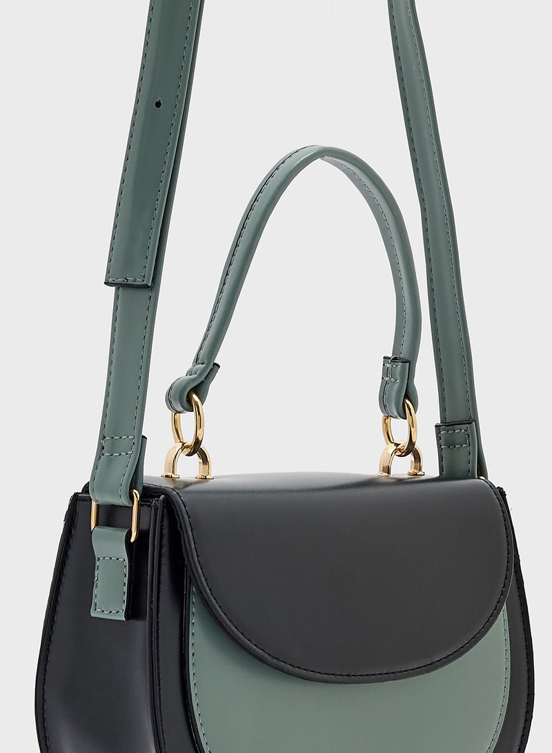 Ginger Color Block Satchel Bag  - Image 4
