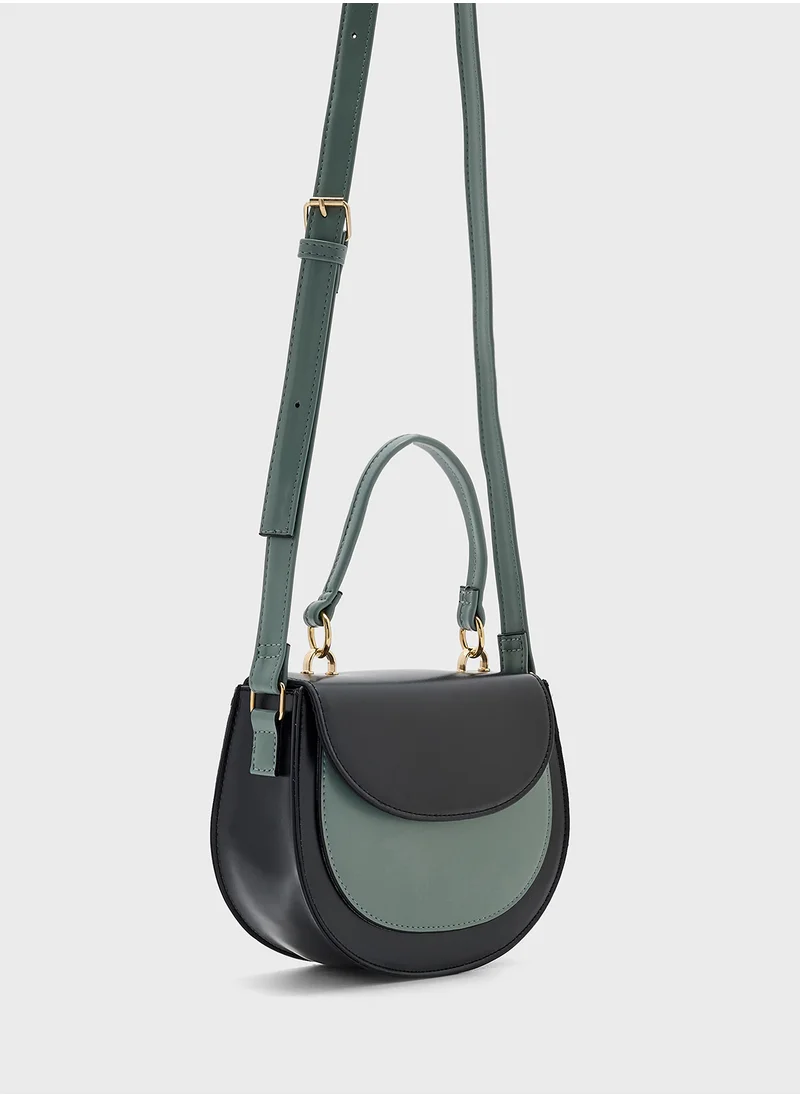 جينجر Color Block Satchel Bag