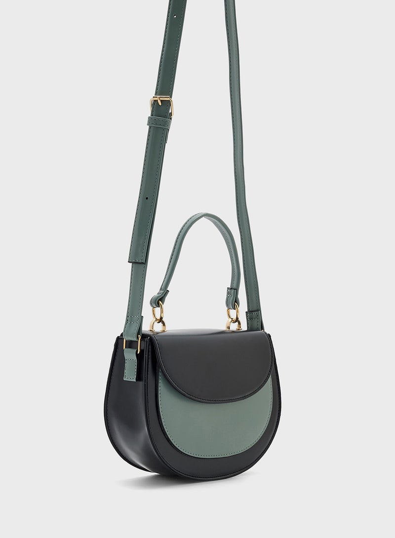 Ginger Color Block Satchel Bag  - Image 3
