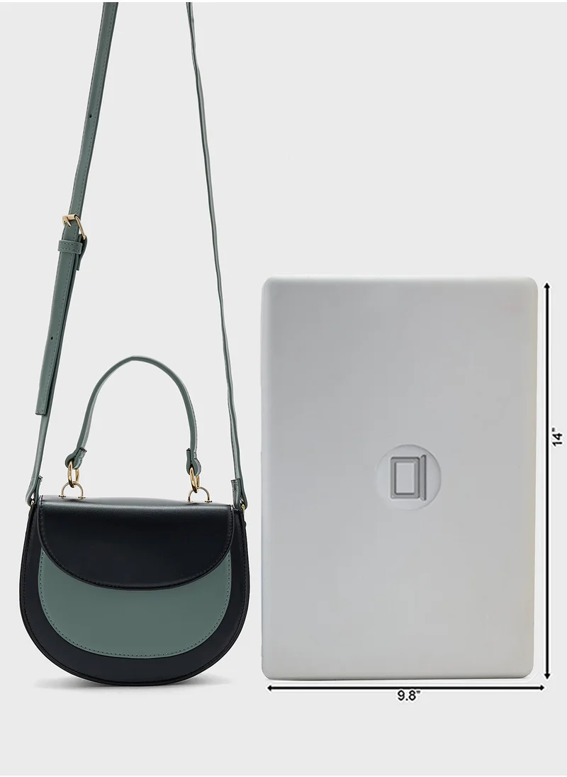 جينجر Color Block Satchel Bag