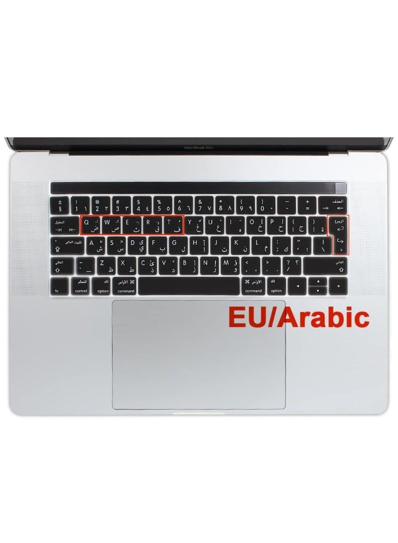 NTECH EU/UK Enter Waterproof Ultrathin Silicone Arabic Character Keyboard Cover Skin for Newest MacBook Pro 13 15 inch 2019 2018 2017 & 2016 with Touch Bar Model A1989 A1706  A1707 - Image 3