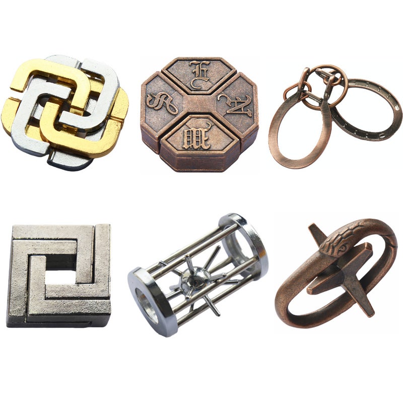 Magic Puzzle Gold Needle Horseshoe Square Lock Unlock Luban Lock Burn Brain Kong Ming Lock Triangle Chain High Iq Take Things - Image 3