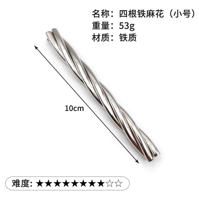 Magic Puzzle Gold Needle Horseshoe Square Lock Unlock Luban Lock Burn Brain Kong Ming Lock Triangle Chain High Iq Take Things - Image 1