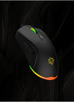 porodo Gaming Wired Mouse 7200 DPI with RGB Light and 6 Programmable Buttons / High-Grade Gaming Mouse - Black  - Image 4