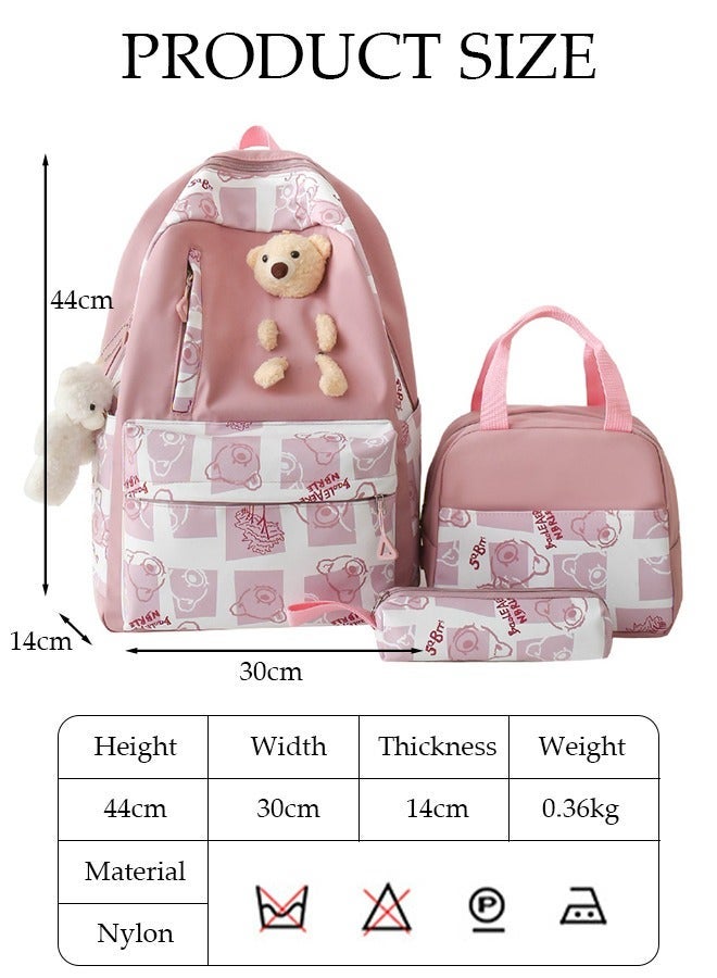 DUNISO 3PCS Kids School Backpack Set Canvas Laptop School Bag Sets for Kids with Lunch Bag,Pencil Box,Large-capacity Bookbag for Girls Boys Back to School Supplies - Image 4