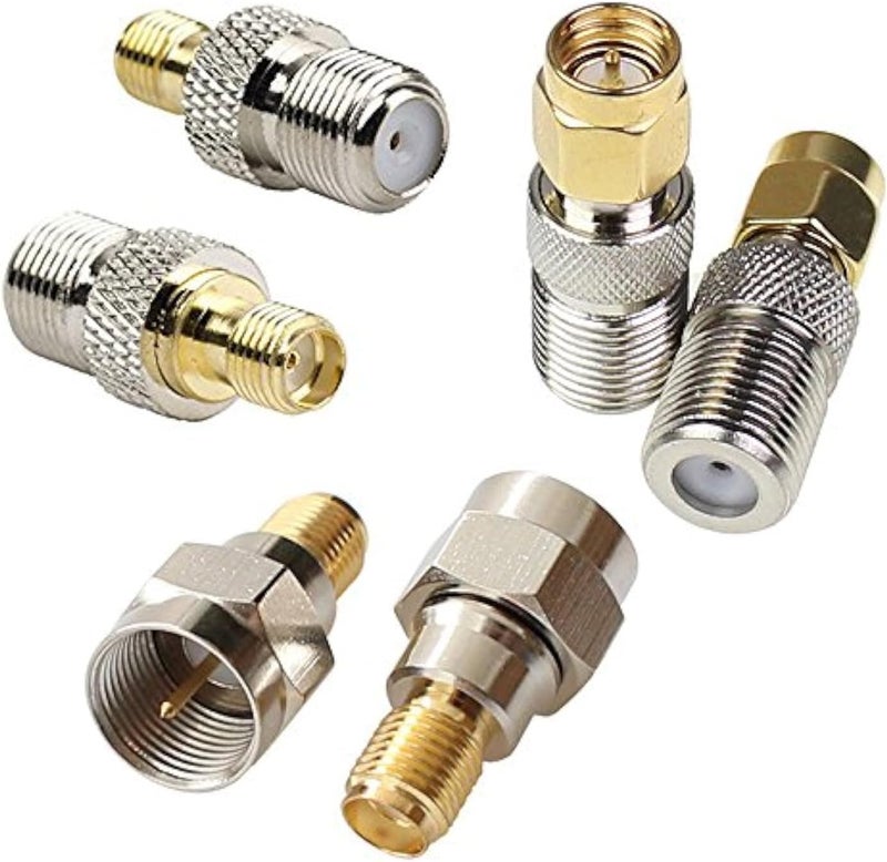 exgoofit F Type to SMA Male Female Coax Connector Coaxial Adapter 2 Sets 6 Pcs - Image 1