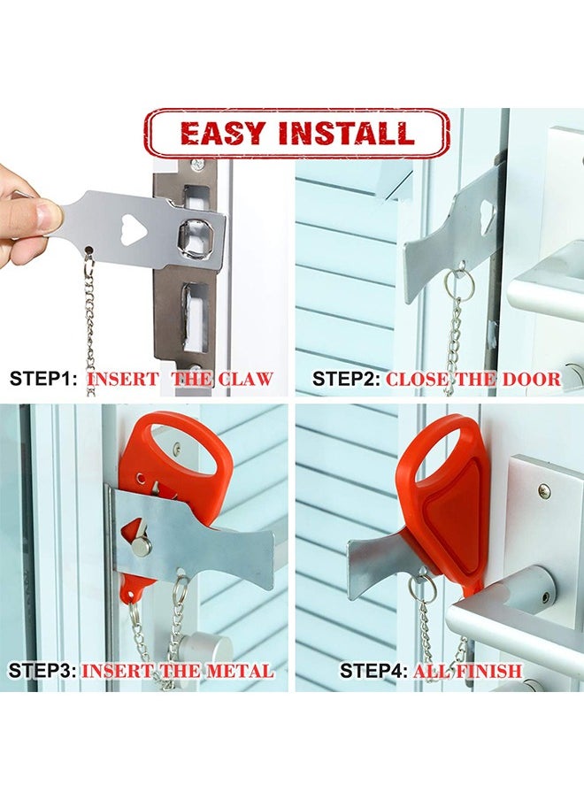 1 Pack Portable Door Lock Extra Lock for Additional Privacy and Safety in Home,Hotel and Apartment,Prevent Unauthorized Entry
