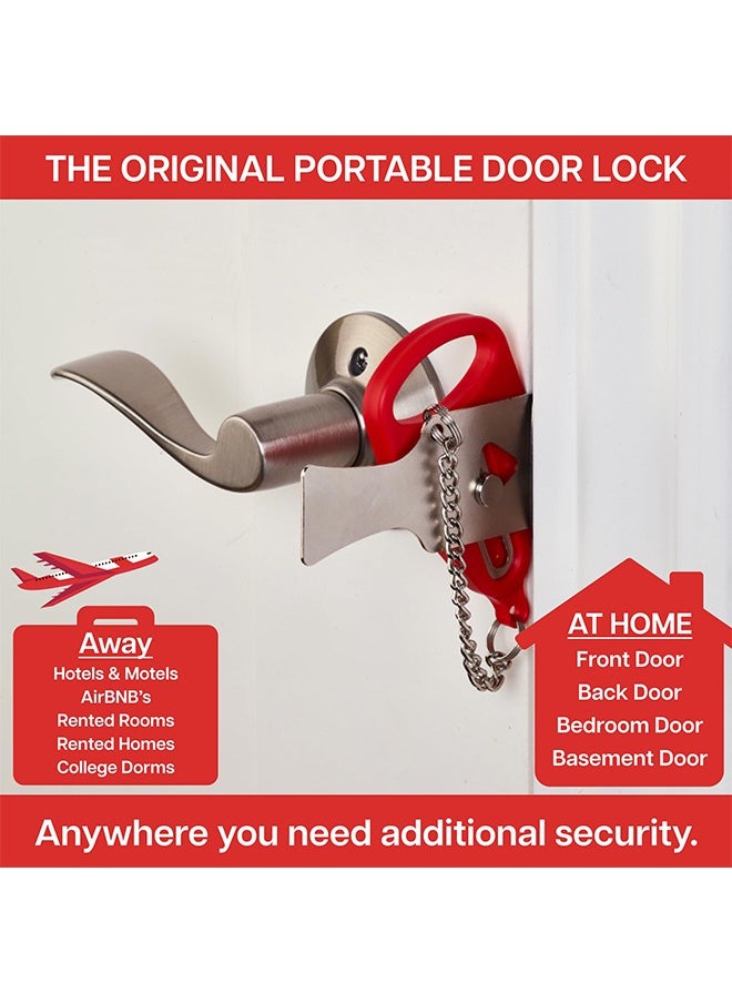 1 Pack Portable Door Lock Extra Lock for Additional Privacy and Safety in Home,Hotel and Apartment,Prevent Unauthorized Entry