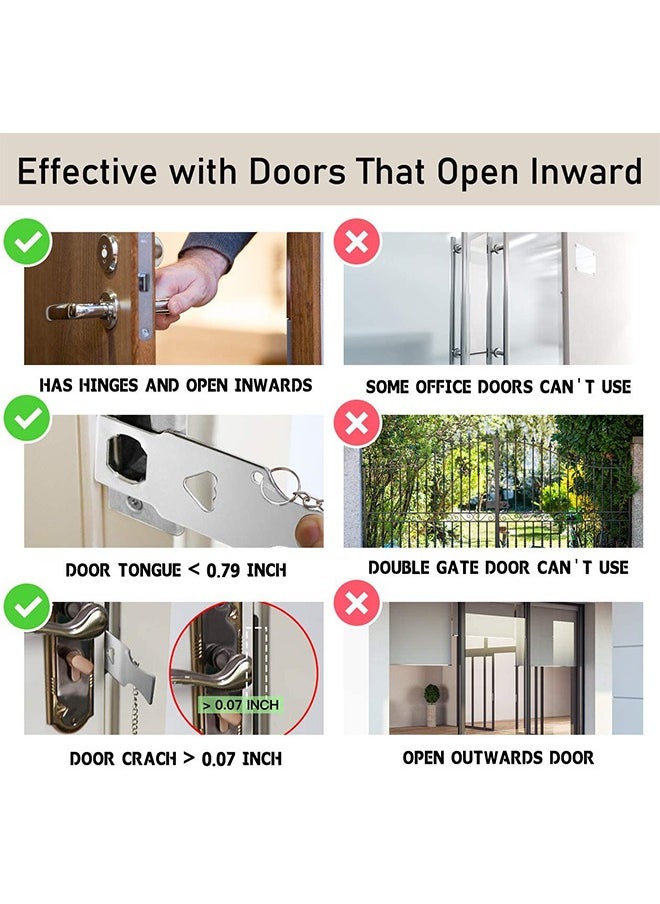 1 Pack Portable Door Lock Extra Lock for Additional Privacy and Safety in Home,Hotel and Apartment,Prevent Unauthorized Entry