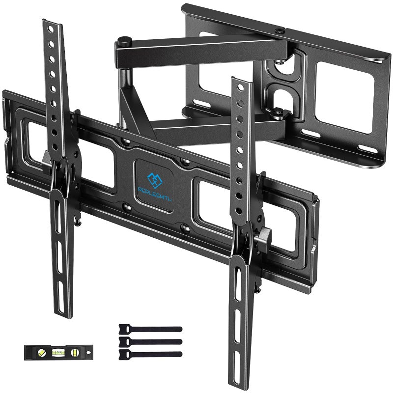PERLESMITH TV Wall Bracket for 26-60 inch TVs, Swivel Tilt TV Bracket up to 40kg, 55 inch TV Wall Mount with Spirit Level, Max. VESA 400x400mm - Image 1