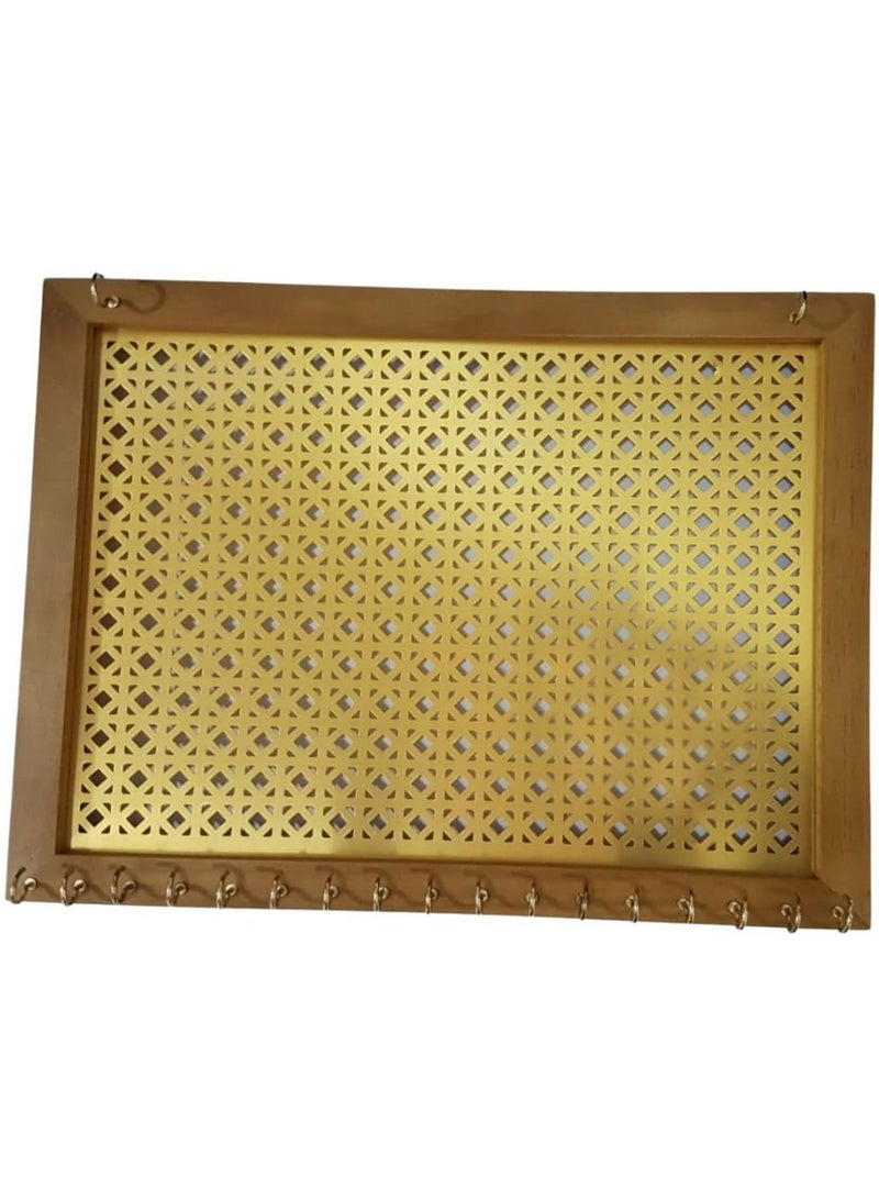 Luxury Home Furia Key Hanging Box in Luxury Wall Mount with Beautiful Gold Metal Decor and Wooden Frame for Homes, Mansions, Hotels and Businesses - Image 1