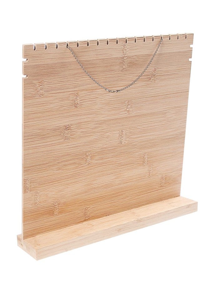 Julysky Bamboo Necklace Display Stand for Selling,Chain Necklace Holder Rack for Show,Jewelry Organizer (beige velvet) - Image 4