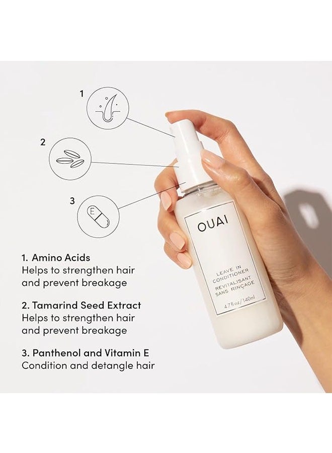 Ouai Leave In Conditioner, Revitalisant Sans Rincage, Multitasking Mist that Protects Against Heat, Primes Hair for Style, Smooths Flyaways, Adds Shine and Detangles, 140ml - Image 3