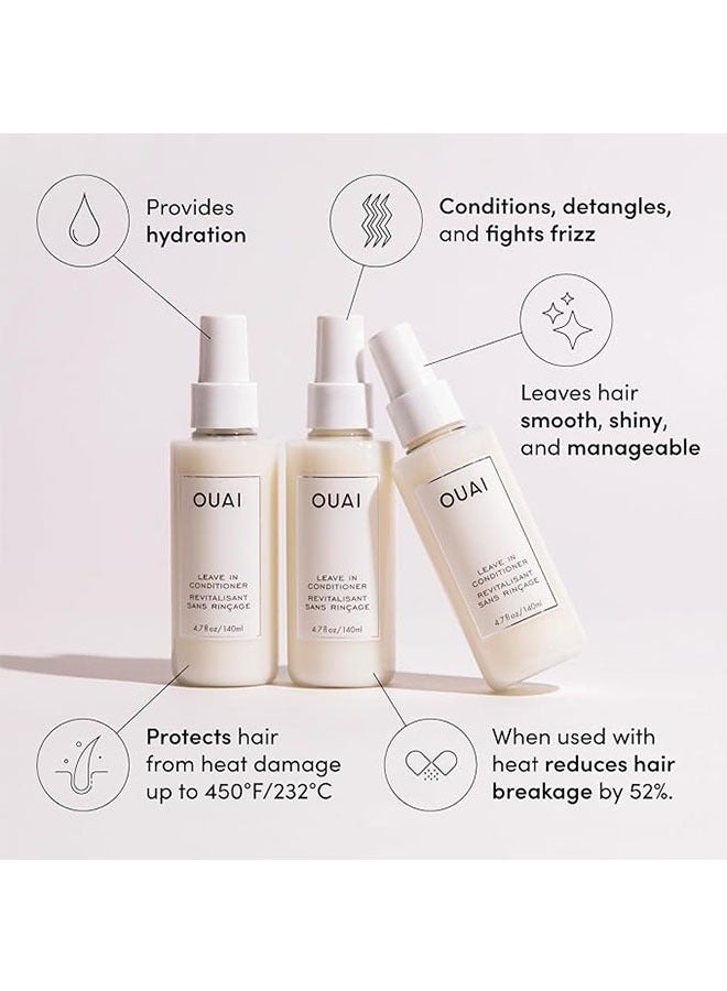 Ouai Leave In Conditioner, Revitalisant Sans Rincage, Multitasking Mist that Protects Against Heat, Primes Hair for Style, Smooths Flyaways, Adds Shine and Detangles, 140ml - Image 2