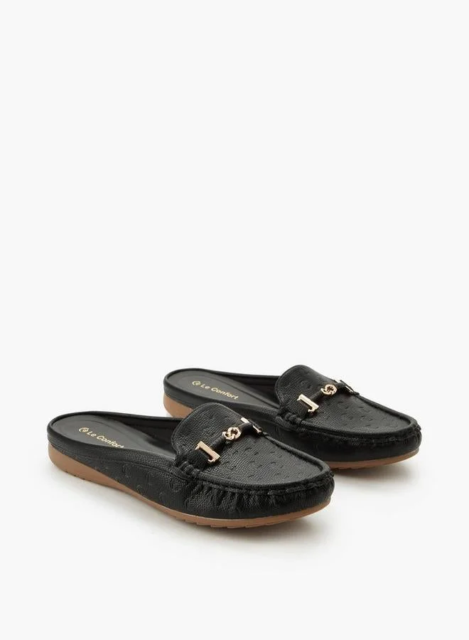 لو كونفورت Women Monogram Embossed Mules