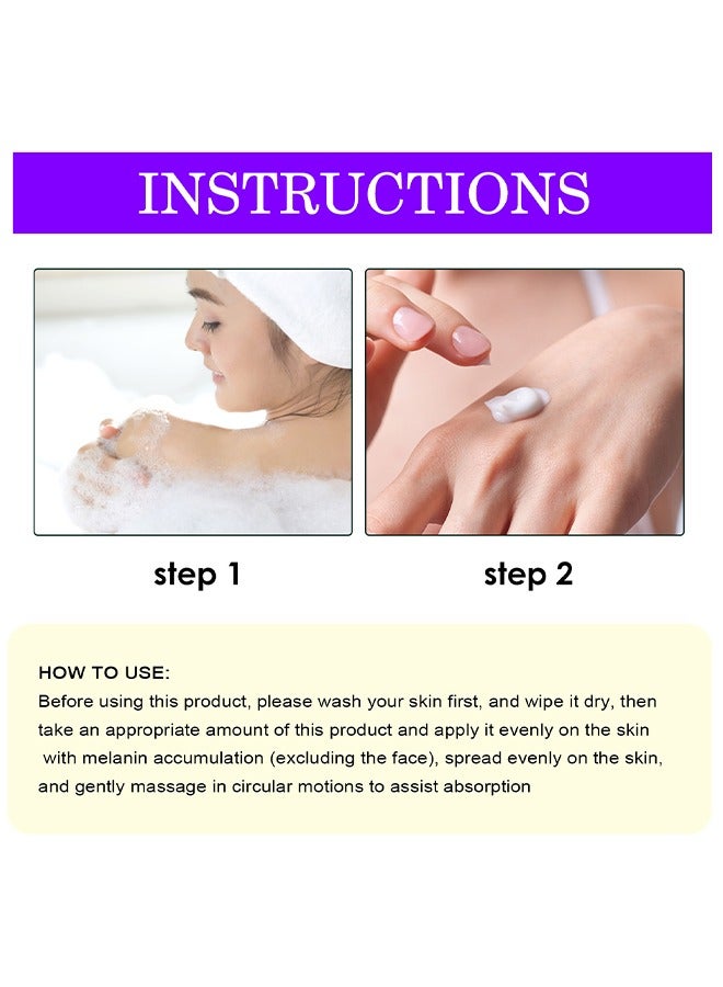 OUHOE Inner Thighs Lightening Cream,Lightening Cream for Dark Skin | Lightening and Whitening Cream for the Intimate Area for Bikini, Sensitive Areas, Underarms, Neck - Image 5