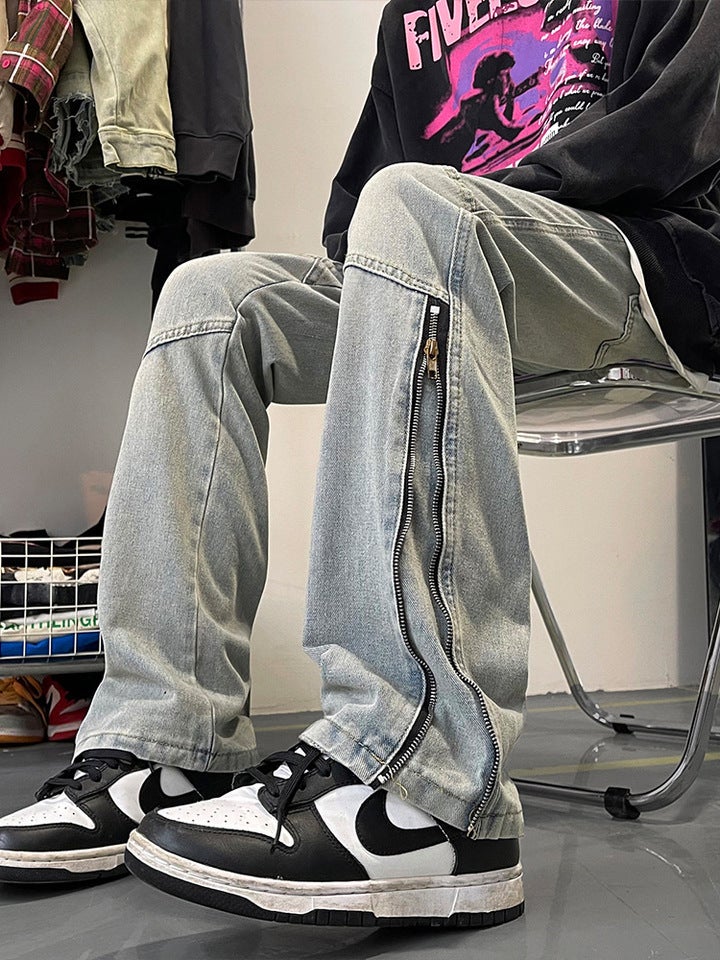 Unisex Classic Denim Jeans Loose Fit Daily Outdoor Wear - Image 3