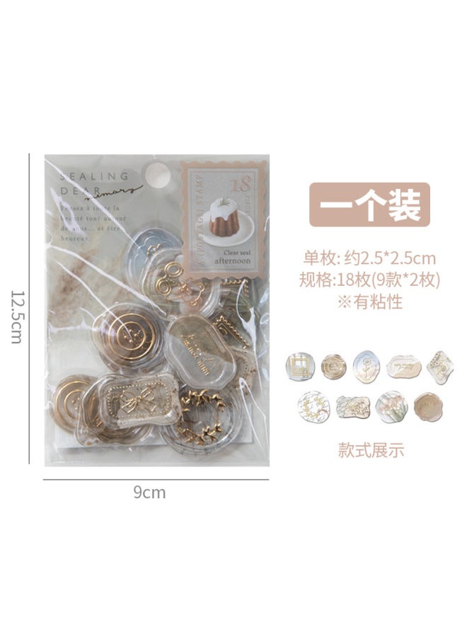 Planwith Gilding Candy Fire Paint Seal Stickers Special-shaped Three-dimensional Epoxy Hand Account Decorative Stickers Envelope Sealing Fire Paint Stickers - Image 1