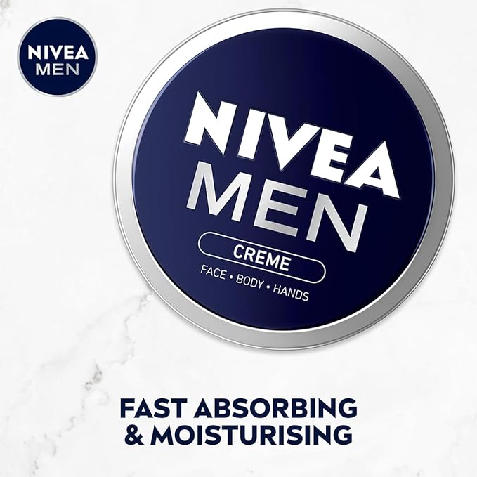 Nivea كريم نيفيا للرجال 75 مل كريم مرطب مكثف للاستخدام اليومي لجميع الجسم سريع الامتصاص كريم للوجه والجسم واليدين مع تركيبة فيتامين E والألوة فيرا - Image 2