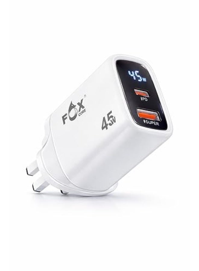 Fox Core USB charger, 45W, USB-C, compatible with smartphones, with two ports - Image 1