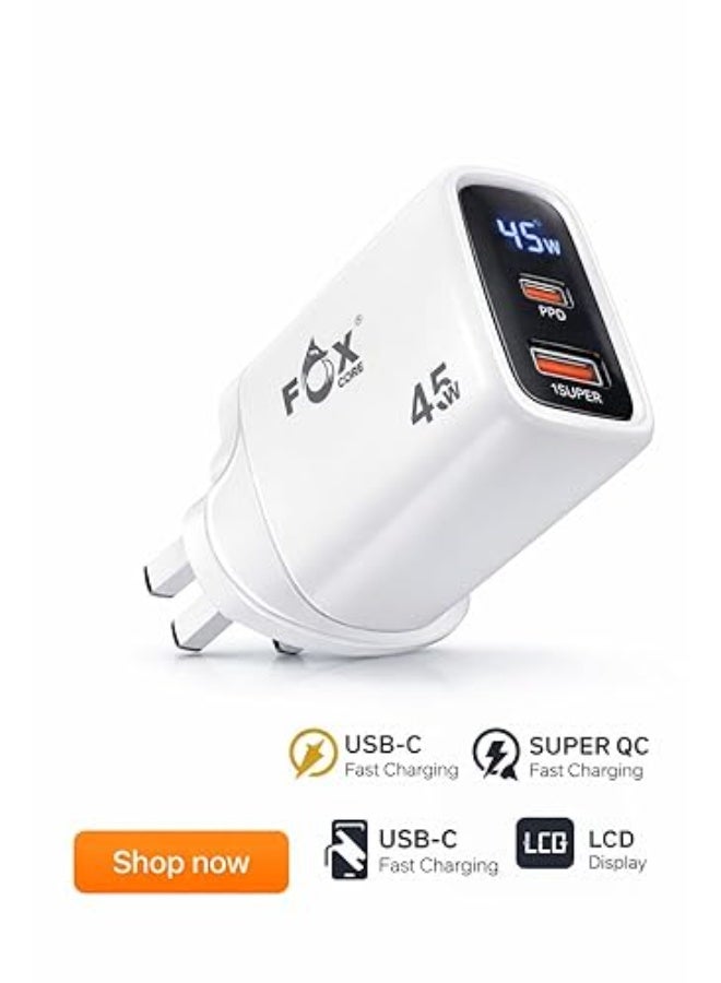 Fox Core USB charger, 45W, USB-C, compatible with smartphones, with two ports - Image 2