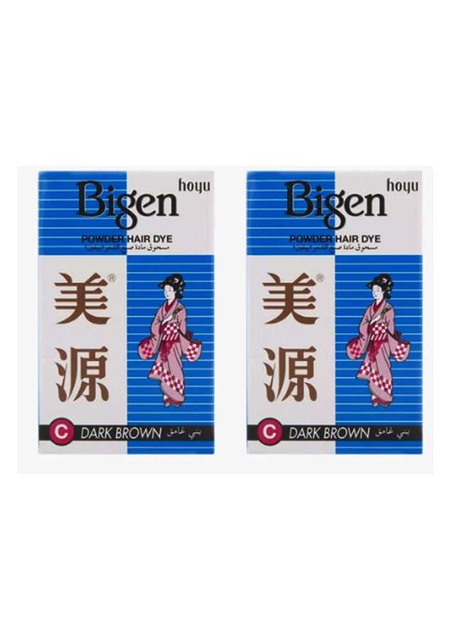 بايجن قطعتبن من مسحوق صبغة  بني بودرة لتلوين الشعر 6  جرام - Image 2