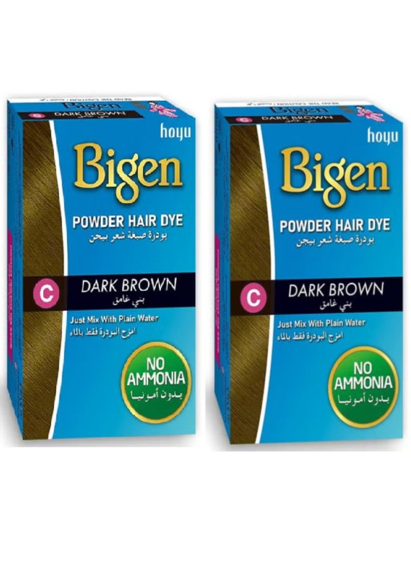 بايجن قطعتبن من مسحوق صبغة  بني بودرة لتلوين الشعر 6  جرام - Image 1