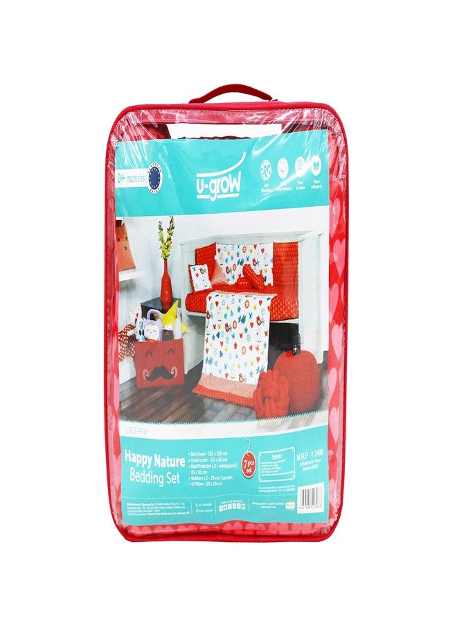 U-GROW Soft and Comfortable New Born Baby Bedding Set/Crib Set with Bed Sheet,Duvet Cover,U-Pillow,Two Boosters,Two Bed Protector Sheet(0-3 Years)(Perfect Gift for New Born Baby) - Image 4
