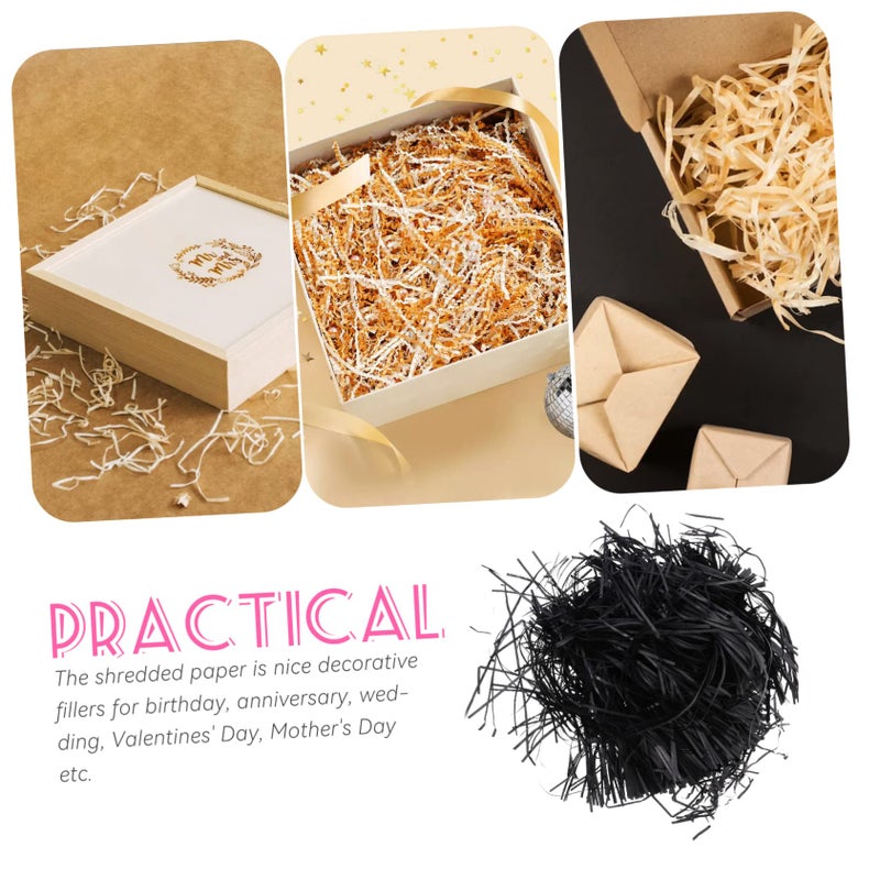 Black Crinkle Cut Shredded Paper Filler for Gift Wrapping Basket Stuffing Weddings Birthdays - Image 4