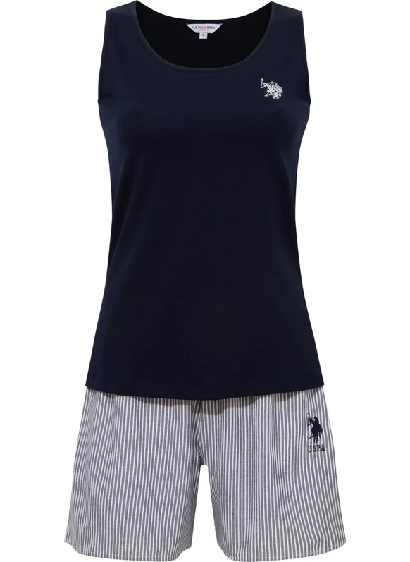 يو اس بولو اسن Women's Navy Blue Shorts Set