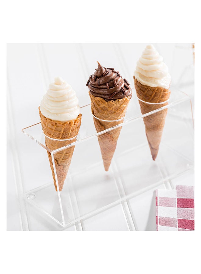 Restaurantware Clear Tek 7.1 x 2.8 x 3.2 Ice Cream Cone Holder, 1 Premium Popcorn Cone Holder - Cones Are Sold Separately, 3 Holes, Clear Acrylic Cone Stand, Display Candy Or French Fries - Image 5