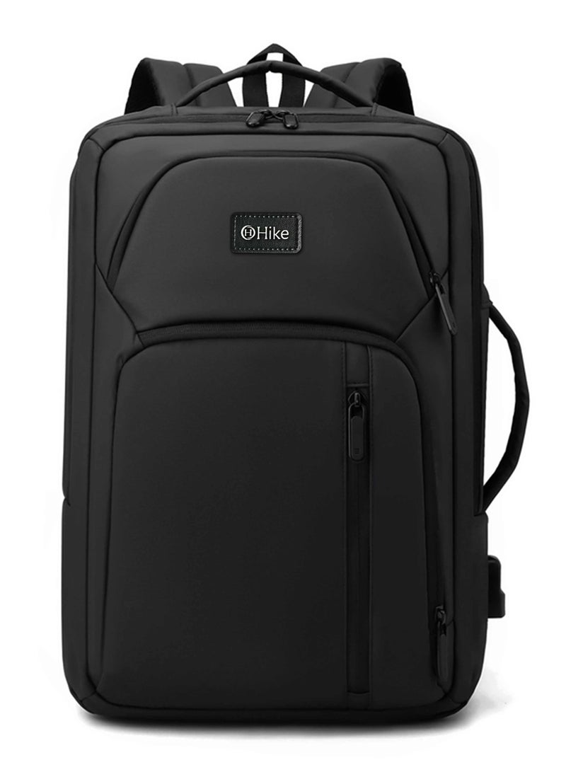 هايك Hike Unisex Durable Laptop Backpack Water Resistant Casual Daypack with Built in USB Port for Travel/Business/College/School, HK2109-BLAKC - Image 2