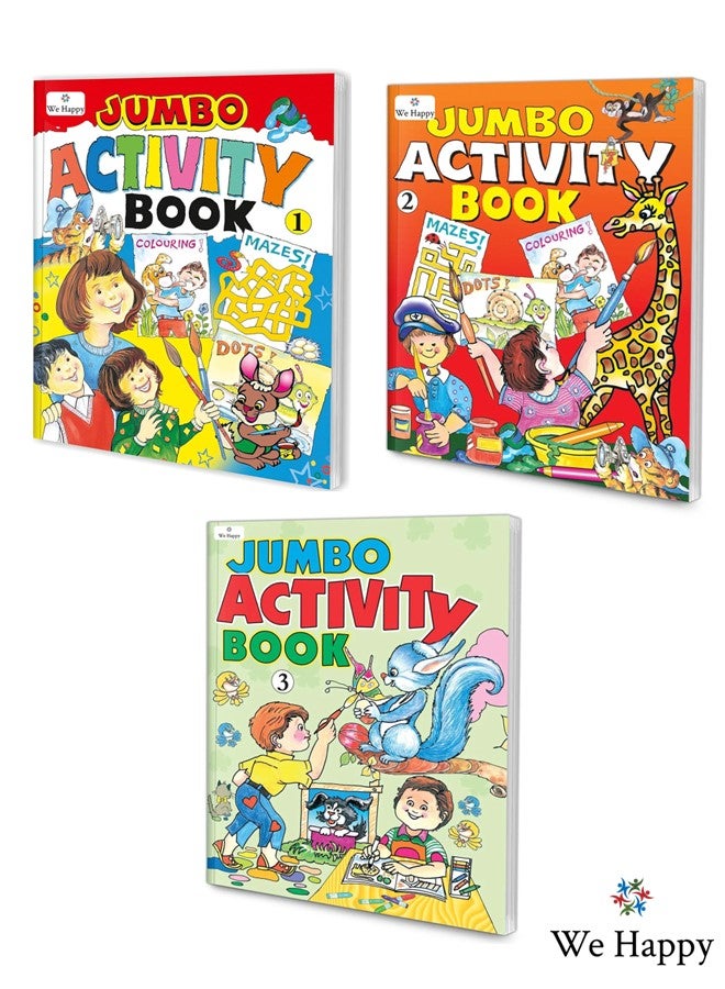 We Happy Pack of 3 We Happy Jumbo Activity Books Educational and Fun Learning Activities for Kids with different Challenges and Enjoyable Games - Image 1
