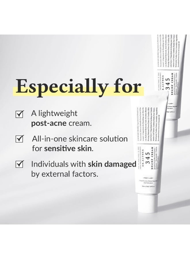 Dr.Althea 345 Relief Cream Pack of 2, Daily Face Moisturizer, Blemish Relief Care, Soothing Recovery & Moisture, Korean Vegan Skin Care for All Skin Types, 1.69 Fl Oz - Image 5