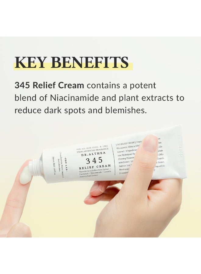 Dr.Althea 345 Relief Cream Pack of 2, Daily Face Moisturizer, Blemish Relief Care, Soothing Recovery & Moisture, Korean Vegan Skin Care for All Skin Types, 1.69 Fl Oz - Image 3