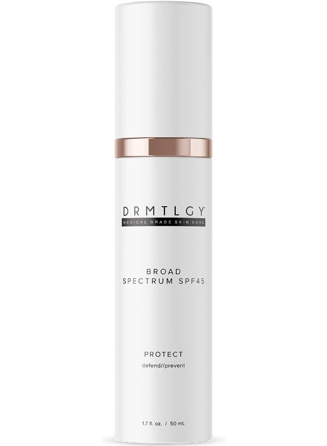 DRMTLGY Anti Aging Clear Face Sunscreen and Facial Moisturizer with Broad Spectrum SPF 45 - Image 1