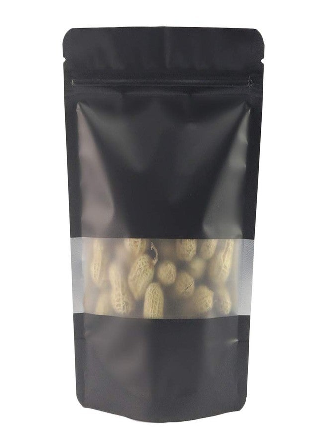 QQ Studio 100 Matte Metallic Color with Frosted Window Display Stand-Up Resealable QuickQlick Bags (6.3" x 9.4", Matte Black) - Image 2