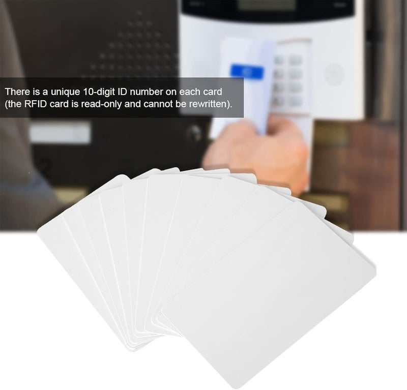 مجموعة من 100 بطاقة RFID ذكية غير تلامسية بتردد 125 كيلوهرتز، بطاقة قرب للقراءة فقط من نوع EM4100 مع معرف فريد مكون من 10 أرقام، بطاقة RFID من PVC للتحكم في الدخول والحضور ومواقف السيارات وأنظمة البيع الآلي - Image 3
