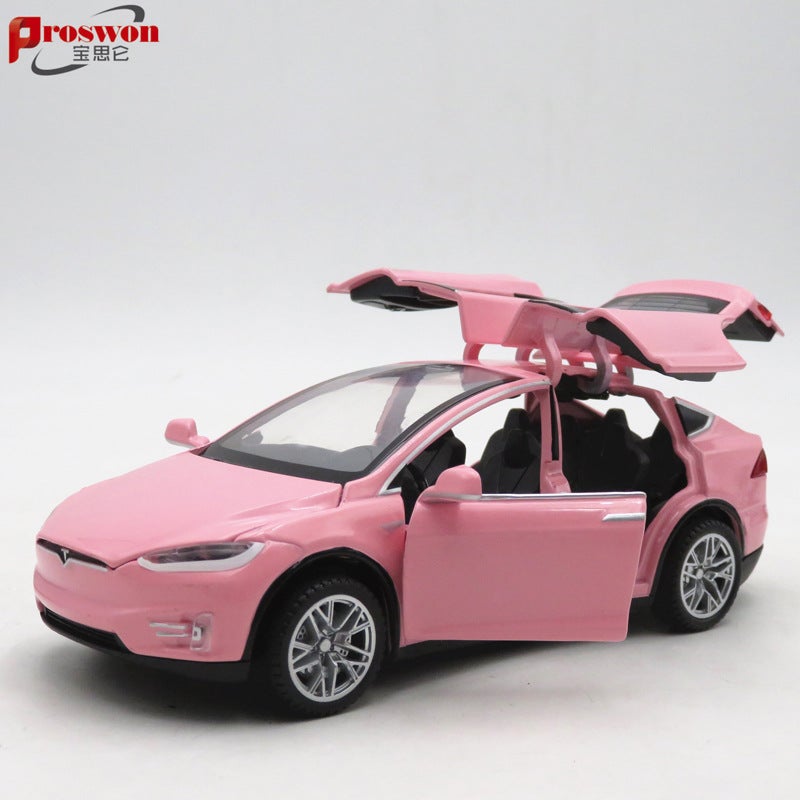 Baosilun Six-Door Sports Car Pull-Back Sound And Light Toy Car Gull Wing Door Metal Car 6610 Bulk Tesla - Image 2