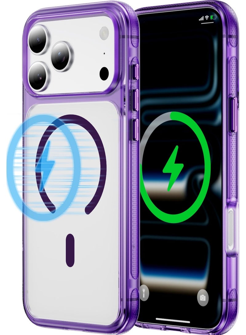 Malaksky For iPhone 17 Pro Case, Heavy Duty Shockproof Protection Phone Cases, Anti-Drop, Dual Layer Transparent Protective Cover Compatible with iPhone 17 Pro, 6.3 inch, Crystal Purple - Image 1