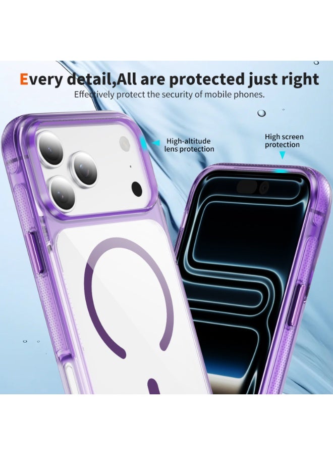 Malaksky For iPhone 17 Pro Case, Heavy Duty Shockproof Protection Phone Cases, Anti-Drop, Dual Layer Transparent Protective Cover Compatible with iPhone 17 Pro, 6.3 inch, Crystal Purple - Image 2