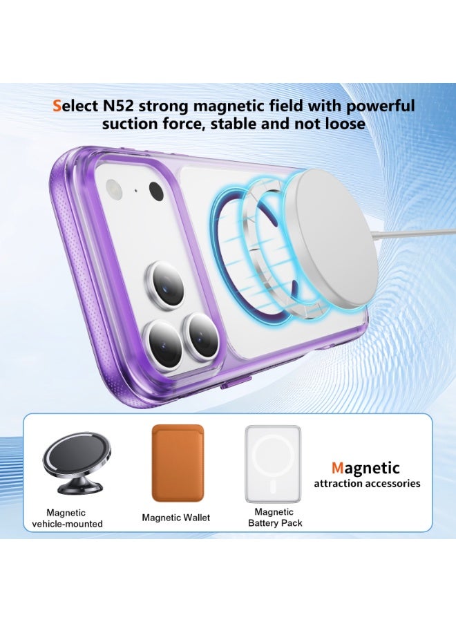 Malaksky For iPhone 17 Pro Case, Heavy Duty Shockproof Protection Phone Cases, Anti-Drop, Dual Layer Transparent Protective Cover Compatible with iPhone 17 Pro, 6.3 inch, Crystal Purple - Image 3