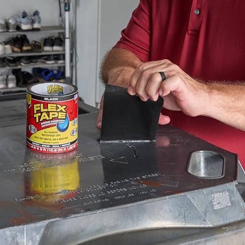 Flex Tape, Original Thick Flexible Rubberized Waterproof Tape - Seal and Patch Leaks, Works Underwater, Indoor Outdoor - Home RV Roof Plumbing and Pool Repairs, Black, 4 in x 5 ft, Pack of 1 - Image 3