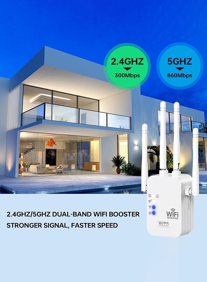SUNDAREE WiFi Extender, WiFi Extenders Signal Booster for Home Up to 9000 sq.ft 5G/2.4G, WiFi Range Extender, Wireless Repeater, Long Range Amplifier with Ethernet Port, Compatible - Image 3