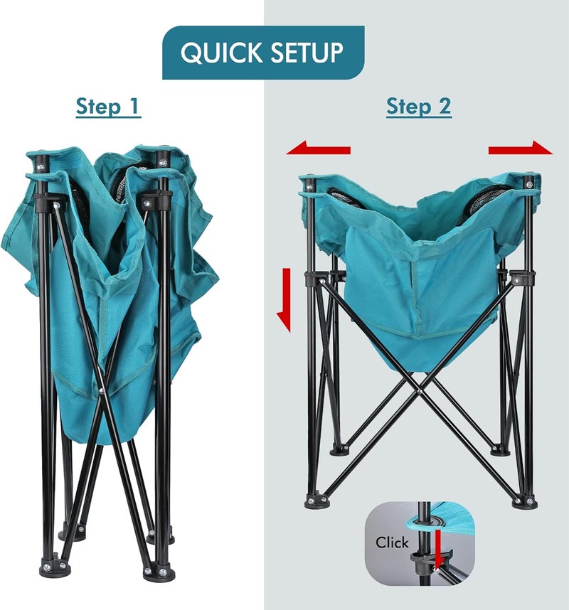 VILLEY Portable Camping Picnic Table, Lightweight Folding Beach Table with 4 Cup Holders and Carry Bag for Camp, Travel, Fishing, and Outdoor Activities - Image 5