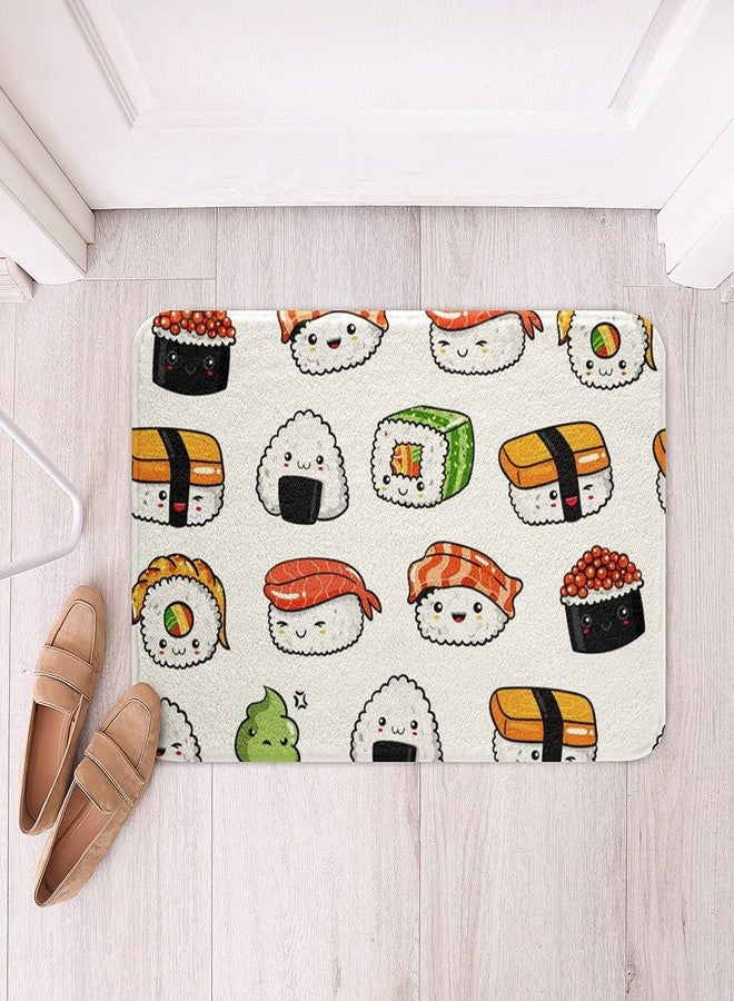 Feelyou Cartoon Sushi Bathroom Mat Microfiber Strong Water Absorption Bath Rug Tower with Non Slip Back Inside Kawaii Japanese Style Room Decor Entryway Door Mat for Bathroom Floor Doormat 16"X24" - Image 3