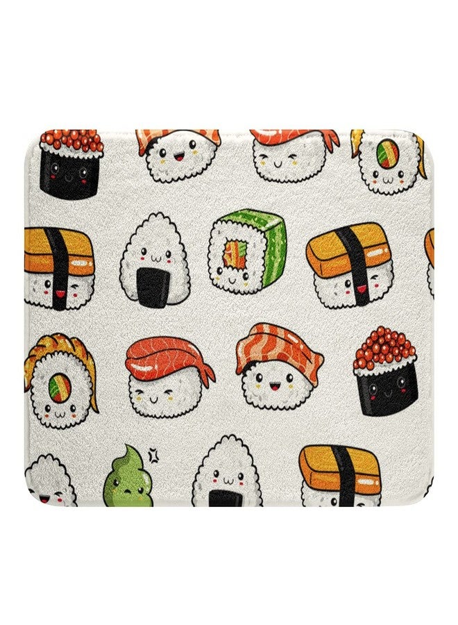 Feelyou Cartoon Sushi Bathroom Mat Microfiber Strong Water Absorption Bath Rug Tower with Non Slip Back Inside Kawaii Japanese Style Room Decor Entryway Door Mat for Bathroom Floor Doormat 16"X24" - Image 1