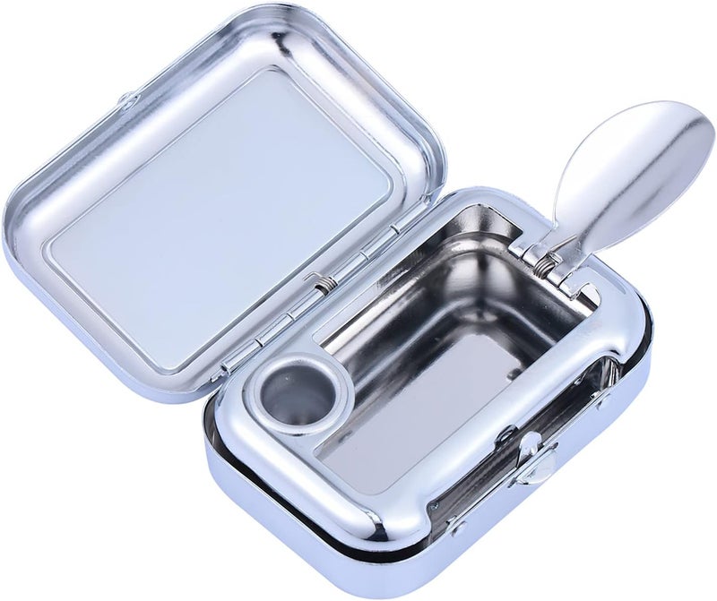 cheekyglo Pocket Ashtray Mini Portable Ash Tray Metal Cigar Ashtrays with Lid Cigarette Snuffer Ash Cigarette Butt Container for Home Office Travel Black - Image 1